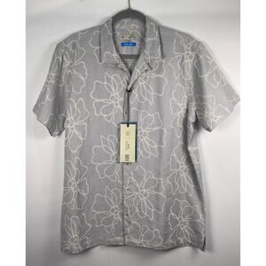 NWT MBX Premium Goods × Pura Vida Embroidered Resort Shirt Size M Tropical Chic